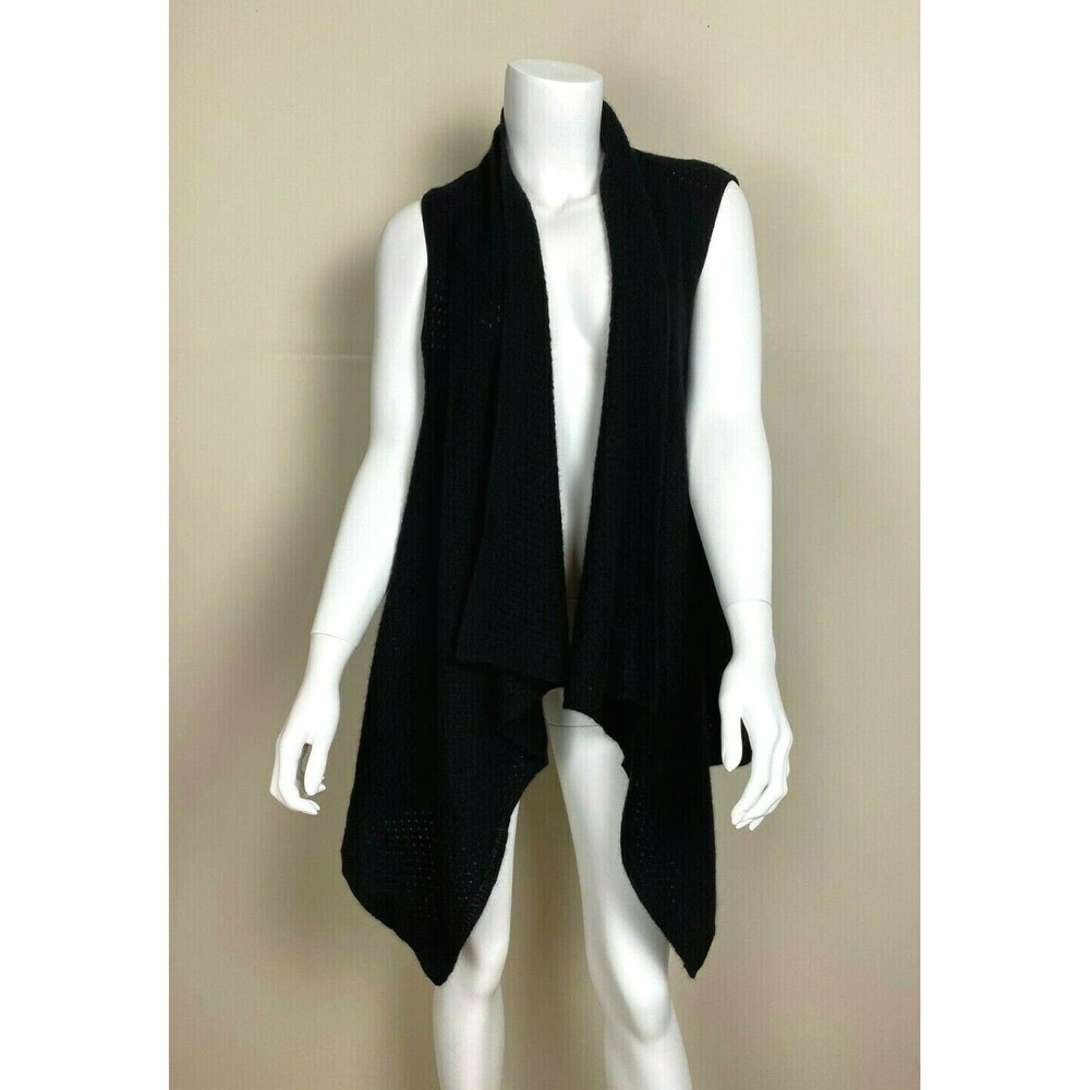 Lord & Taylor Women's Cashmere Sleeveless Cardigan Vest In Black Size M $229